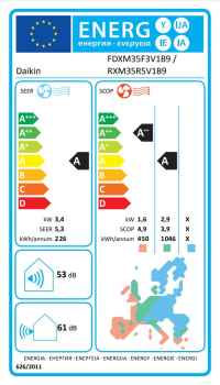 Daikin Kanalgerät mit niedriger statischer Pressung FDXM35F9 + RXM35R9 - 3,4 kW