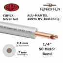Kupferrohr Cupex Silver Gel Alu-Mantel 100% UV-beständig  1/4"" x 0,8 mm, 7 mm Iso., 50m Rolle